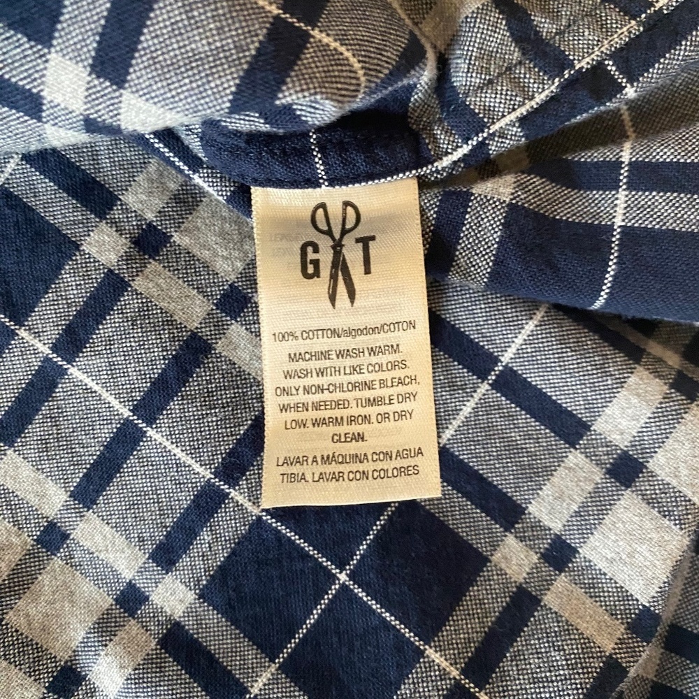 Goodthreads Long Sleeve Button Down‎ Shirt Plaid Blue Grey Size XXL - Picture 8 of 8